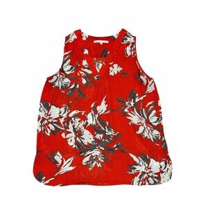 Violet & Claire Sleeveless Red/White Floral Pullover Sheer Lightweight Size M